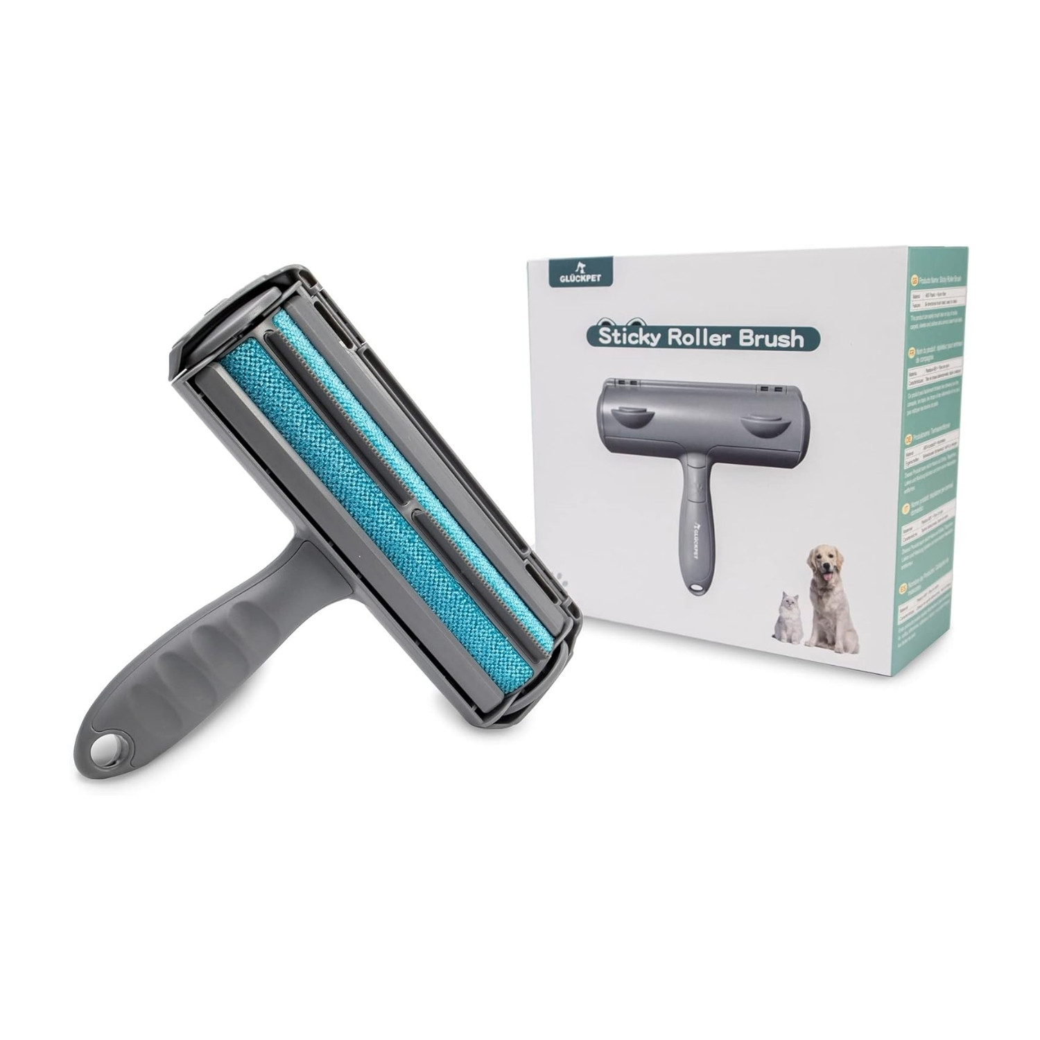 Rodillo Quitapelos para Mascotas Reutilizable Mango Ergonómico Goma Dentada Glückspet Accesorios para Gatos y Perros 1